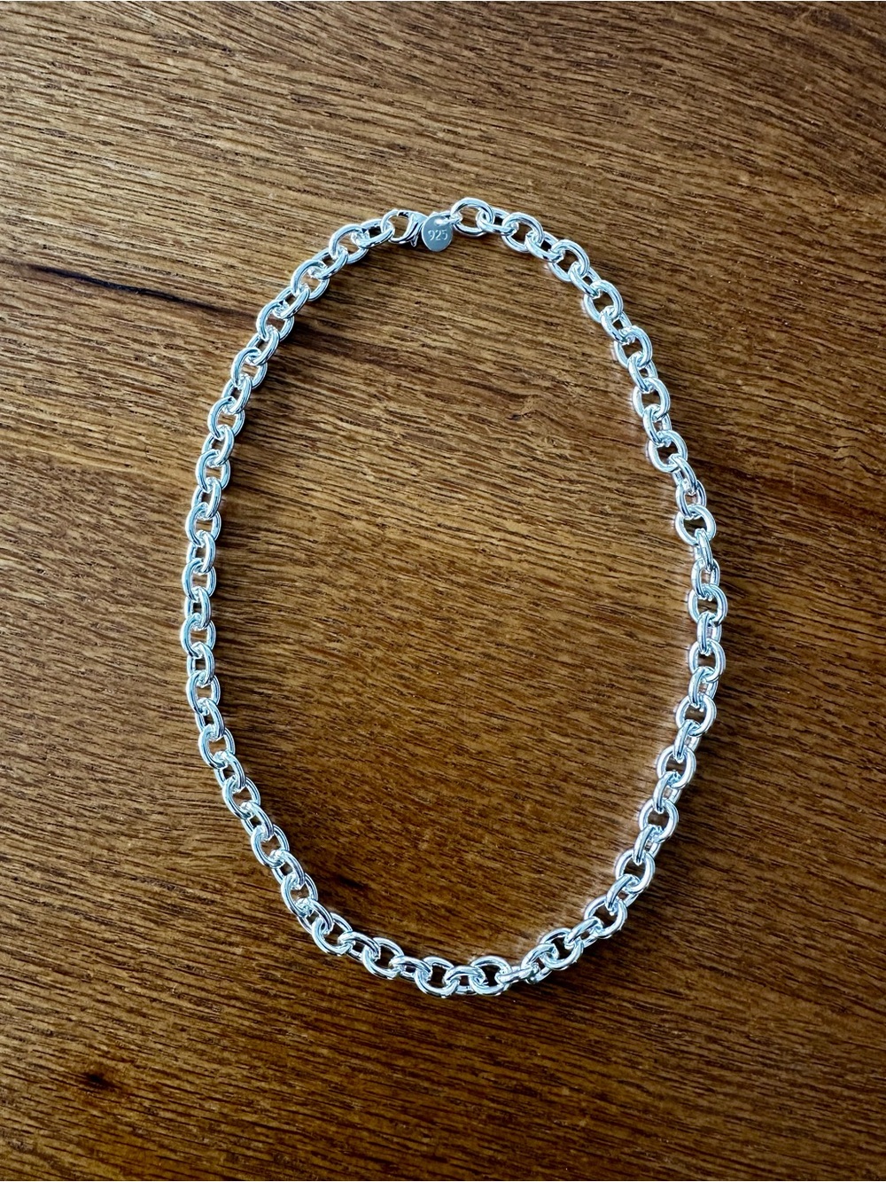925 Sterling Silver Rolo Chain Necklace  18”
